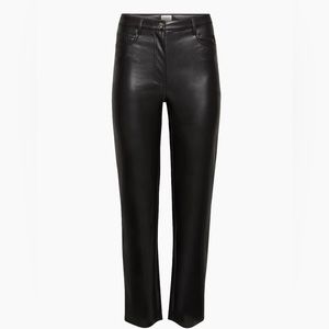Wilfred Black Faux Leather Straight Leg Pants